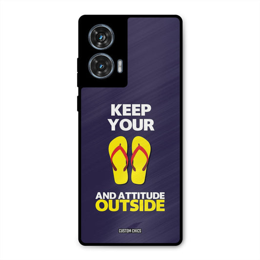 Keep Your Feet Outside Moto G96 Mobile Back Cover - Typography PrintShield Case
