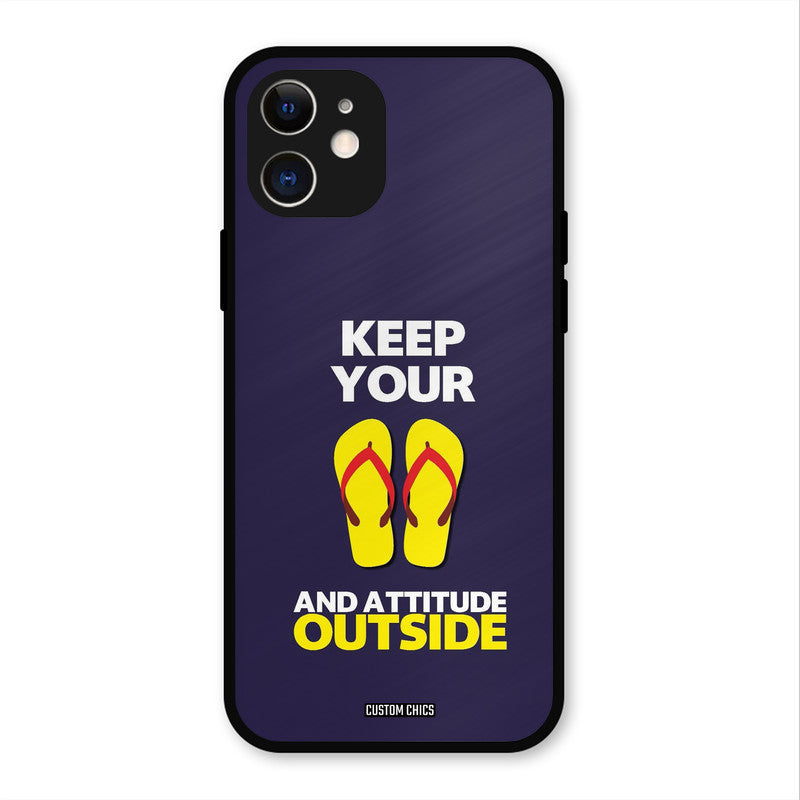 Keep Your Feet Outside iPhone 12 Mobile Back Cover - Typography PrintShield Case