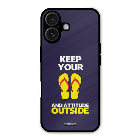 Keep Your Feet Outside iPhone 16 Plus Mobile Back Cover - Typography PrintShield Case
