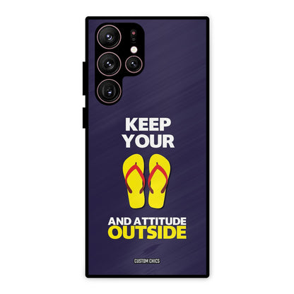 Keep Your Feet Outside Samsung Galaxy S22 Ultra Mobile Back Cover - Typography PrintShield Case