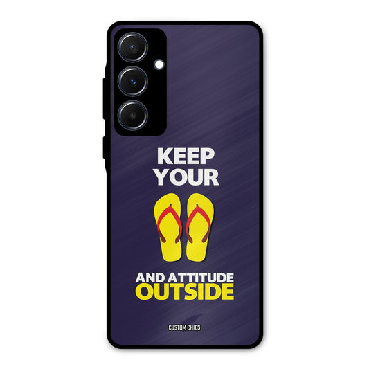 Keep Your Feet Outside Samsung Galaxy A55 5G Mobile Back Cover - Typography PrintShield Case