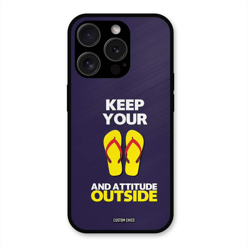 Keep Your Feet Outside iPhone 15 Pro Max Mobile Back Cover - Typography PrintShield Case