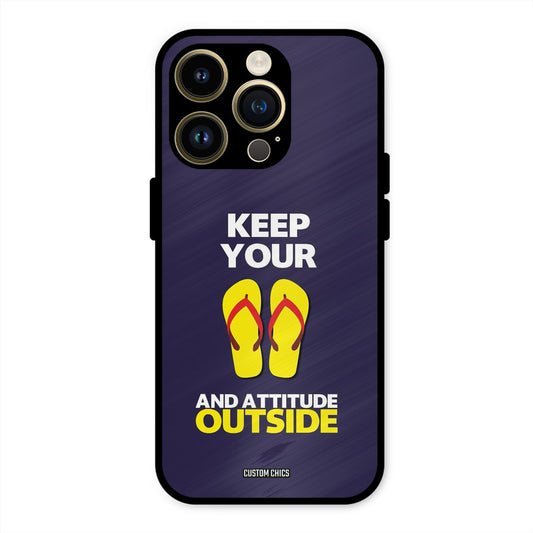 Keep Your Feet Outside iPhone 14 Pro Max Mobile Back Cover - Typography PrintShield Case