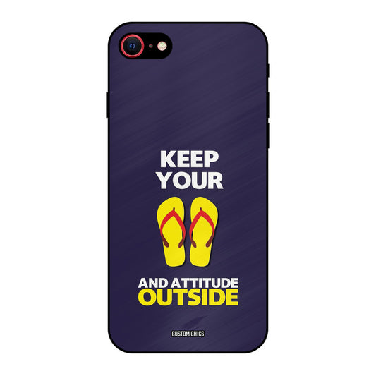 Keep Your Feet Outside iPhone SE 2020 Mobile Back Cover - Typography PrintShield Case