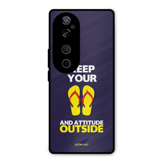 Keep Your Feet Outside Vivo V40 Mobile Back Cover - Typography PrintShield Case