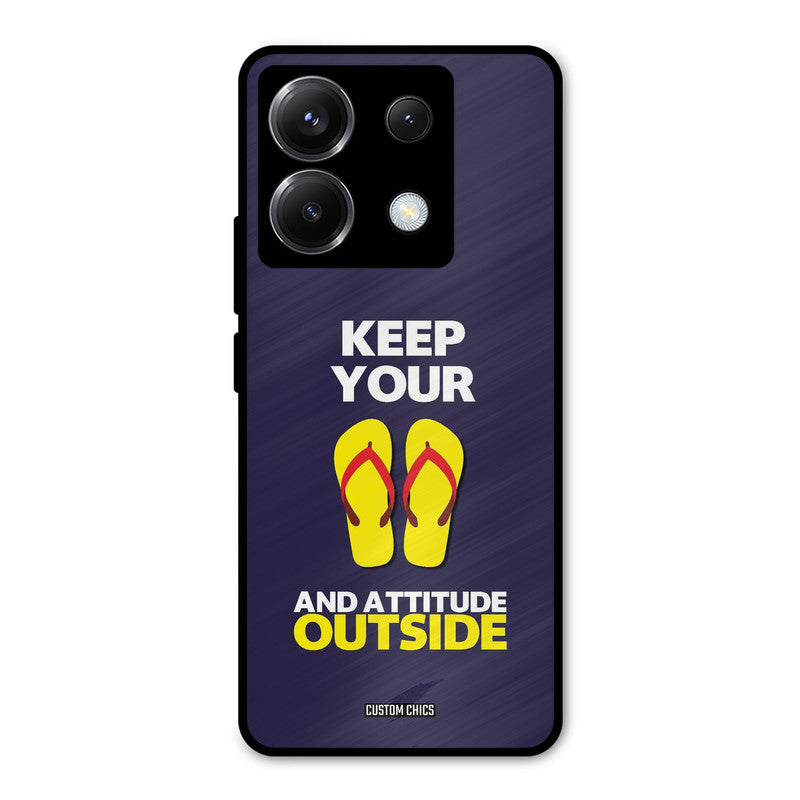 Keep Your Feet Outside Poco X6 Mobile Back Cover - Typography PrintShield Case