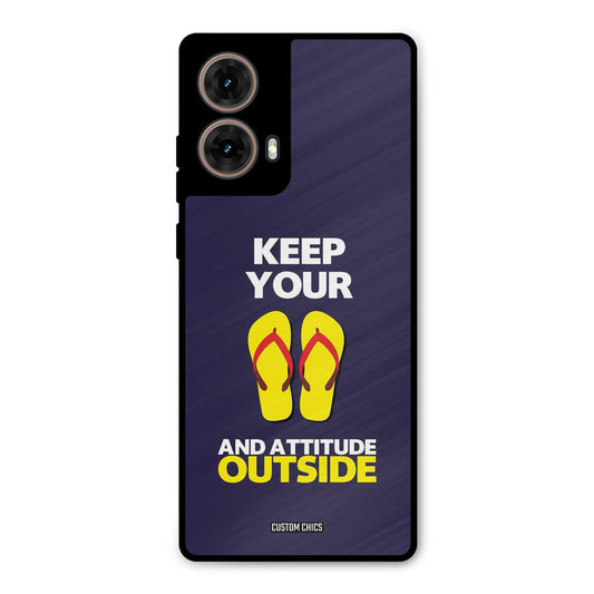 Keep Your Feet Outside Moto G85 Mobile Back Cover - Typography PrintShield Case