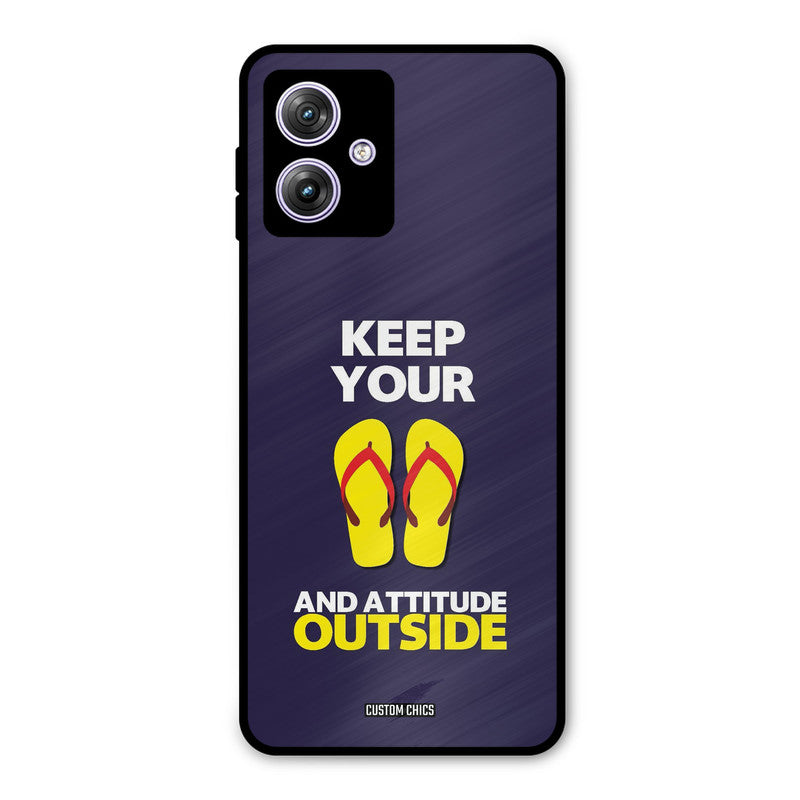 Keep Your Feet Outside Moto G54 Mobile Back Cover - Typography PrintShield Case