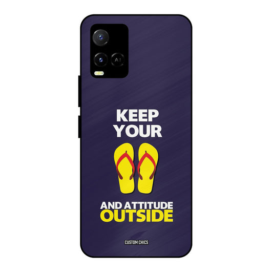 Keep Your Feet Outside Vivo Y33s Mobile Back Cover - Typography PrintShield Case