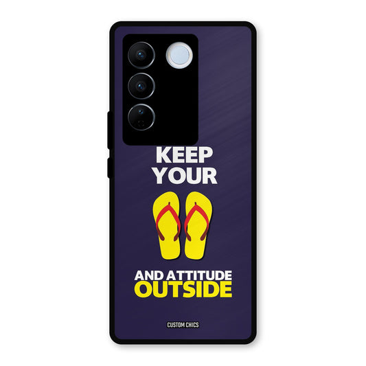 Keep Your Feet Outside Vivo V27 Pro Mobile Back Cover - Typography PrintShield Case