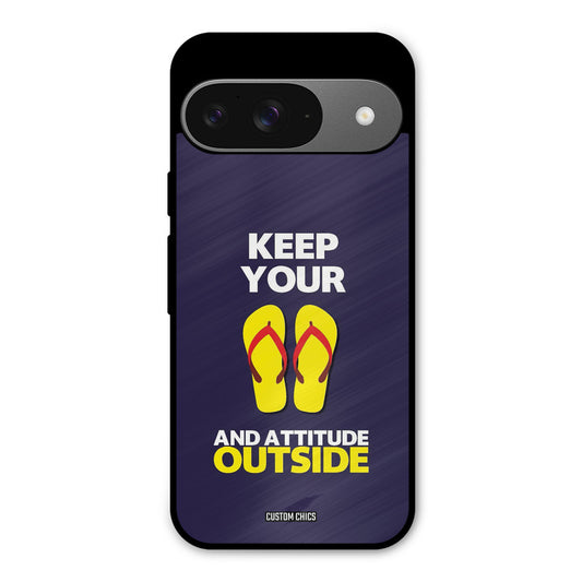 Keep Your Feet Outside Google Pixel 9 Mobile Back Cover - Typography PrintShield Case
