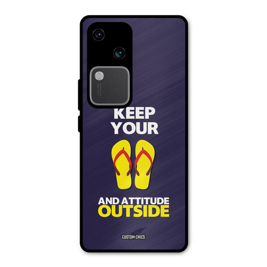 Keep Your Feet Outside Vivo V30 Mobile Back Cover - Typography PrintShield Case