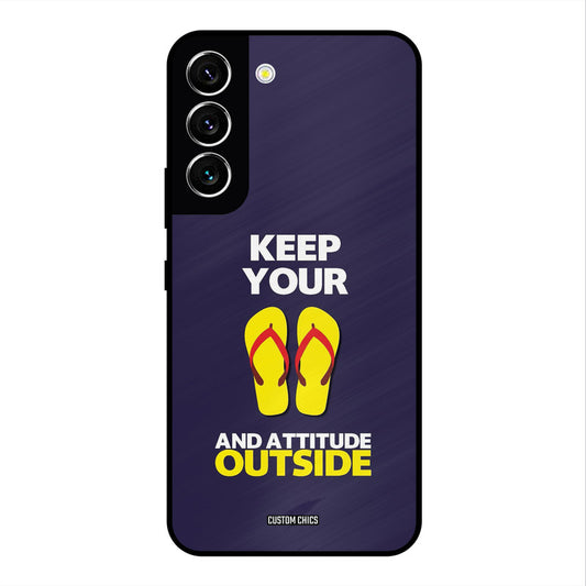Keep Your Feet Outside Samsung Galaxy S22 Mobile Back Cover - Typography PrintShield Case