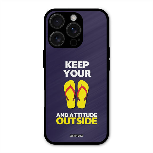 Keep Your Feet Outside iPhone 16 Pro Mobile Back Cover - Typography PrintShield Case