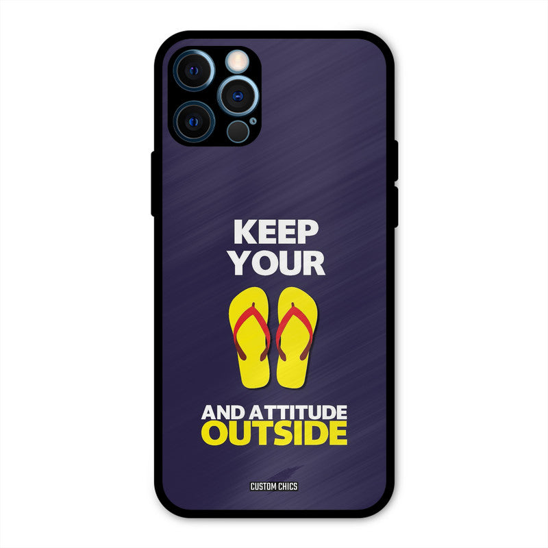 Keep Your Feet Outside iPhone 12 Pro Mobile Back Cover - Typography PrintShield Case