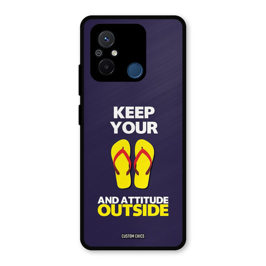 Keep Your Feet Outside Redmi 12c Mobile Back Cover - Typography PrintShield Case