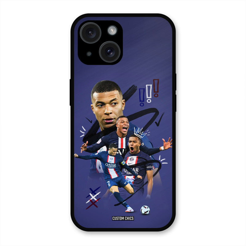 King Mbappe  iPhone 15 Mobile Back Cover - Sports PrintShield Case
