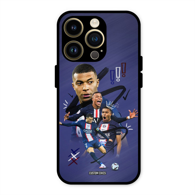 King Mbappe  iPhone 14 Pro Mobile Back Cover - Sports PrintShield Case