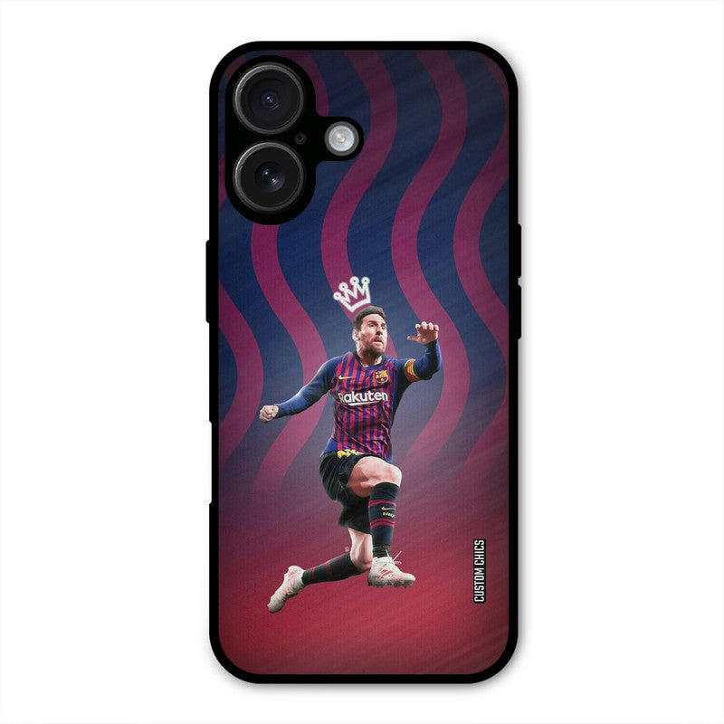 King Messi  iPhone 16 Mobile Back Cover - Sports PrintShield Case