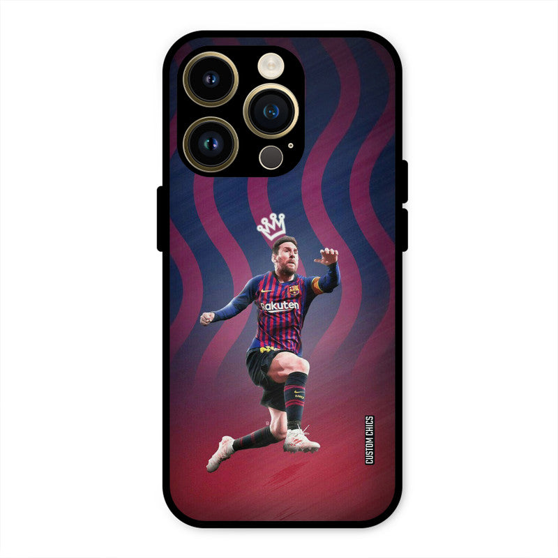 King Messi  iPhone 14 Pro Mobile Back Cover - Sports PrintShield Case