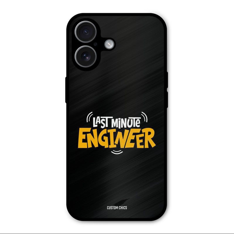 Last Minute Engineer iPhone 17 Mobile Back Cover - Typography PrintShield Case