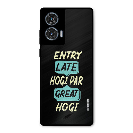 Late And Great Moto G96 Mobile Back Cover - Typography PrintShield Case