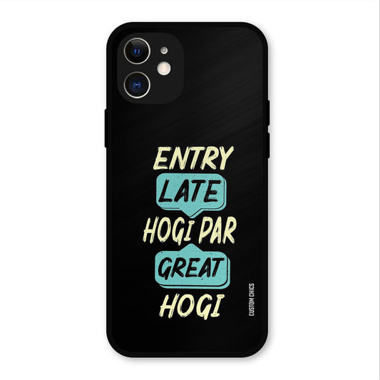 Late And Great iPhone 12 Mobile Back Cover - Typography PrintShield Case