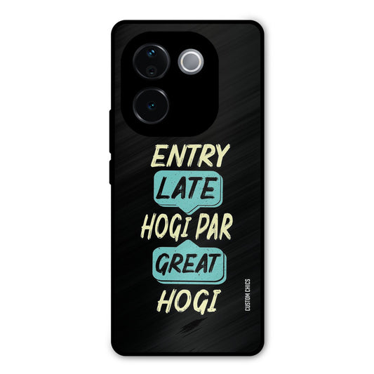 Late And Great Vivo T3 Pro Mobile Back Cover - Typography PrintShield Case