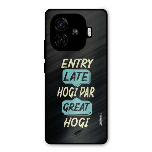 Late And Great iQoo Z9 Turbo Mobile Back Cover - Typography PrintShield Case