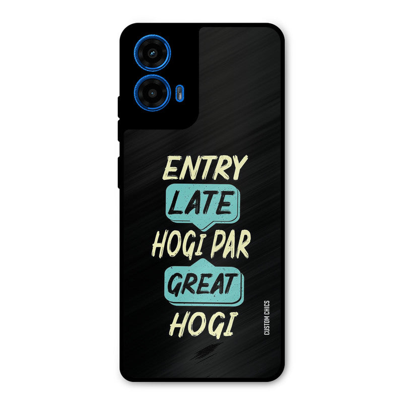 Late And Great Moto G45 Mobile Back Cover - Typography PrintShield Case