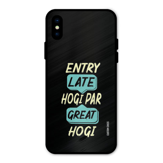 Late And Great iPhone X Mobile Back Cover - Typography PrintShield Case
