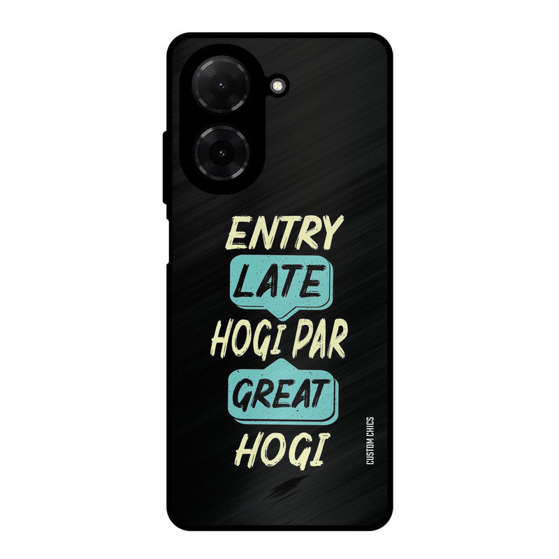 Late And Great Poco C71 Mobile Back Cover - Typography PrintShield Case