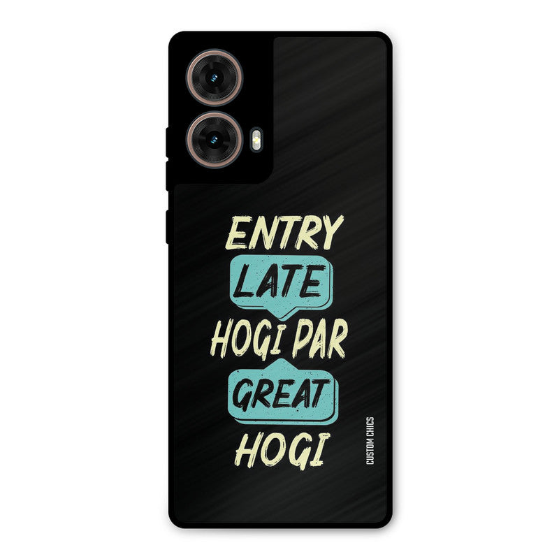 Late And Great Moto G85 Mobile Back Cover - Typography PrintShield Case