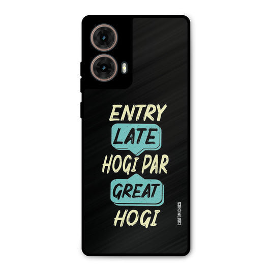 Late And Great Moto G85 Mobile Back Cover - Typography PrintShield Case