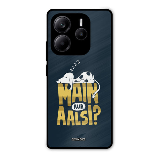 Main Aur Aalsi Redmi Note 14 Mobile Back Cover - Typography PrintShield Case
