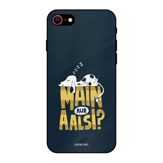 Main Aur Aalsi iPhone SE 2020 Mobile Back Cover - Typography PrintShield Case