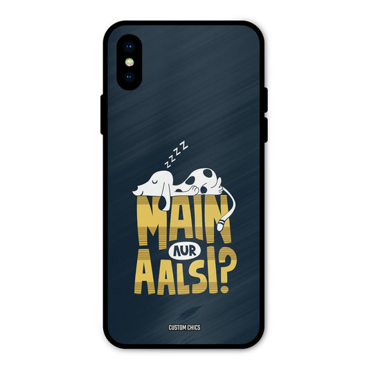 Main Aur Aalsi iPhone X Mobile Back Cover - Typography PrintShield Case