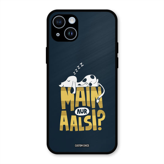 Main Aur Aalsi iPhone 14 Mobile Back Cover - Typography PrintShield Case