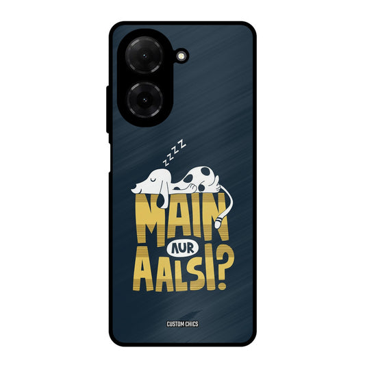 Main Aur Aalsi Poco C71 Mobile Back Cover - Typography PrintShield Case