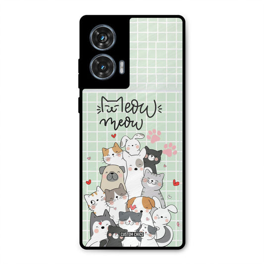 Meow Meow Moto G96 Mobile Back Cover - Cute PrintShield Case