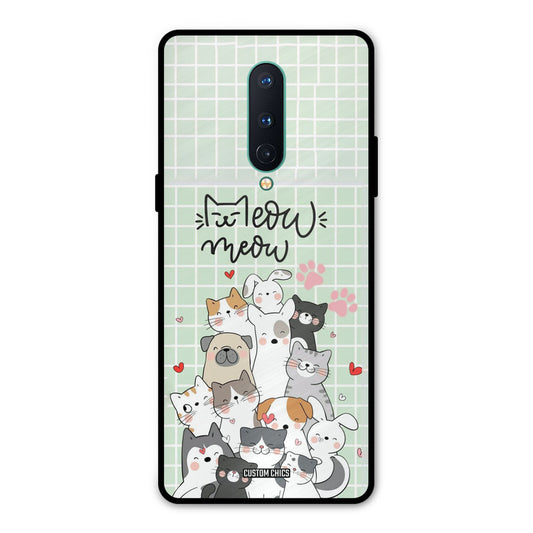 Meow Meow Oneplus 8 Mobile Back Cover - Cute PrintShield Case
