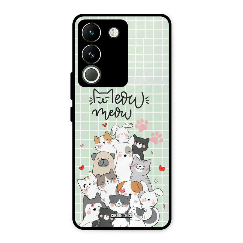 Meow Meow Vivo Y200 Mobile Back Cover - Cute PrintShield Case