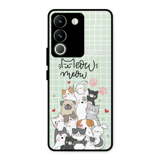 Meow Meow Vivo Y200 Mobile Back Cover - Cute PrintShield Case