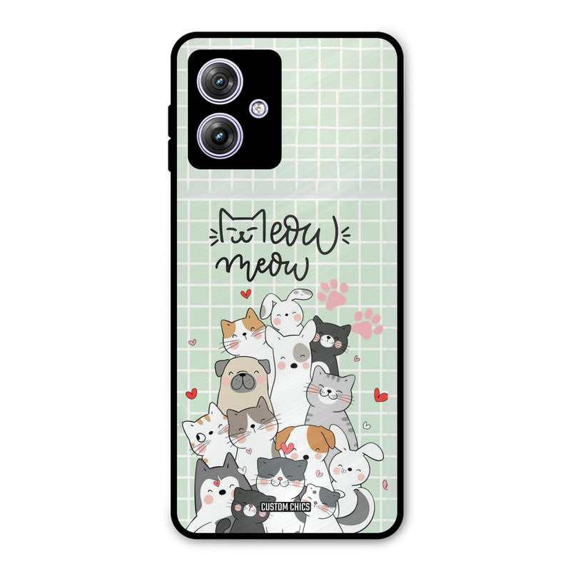 Meow Meow Moto G54 Mobile Back Cover - Cute PrintShield Case