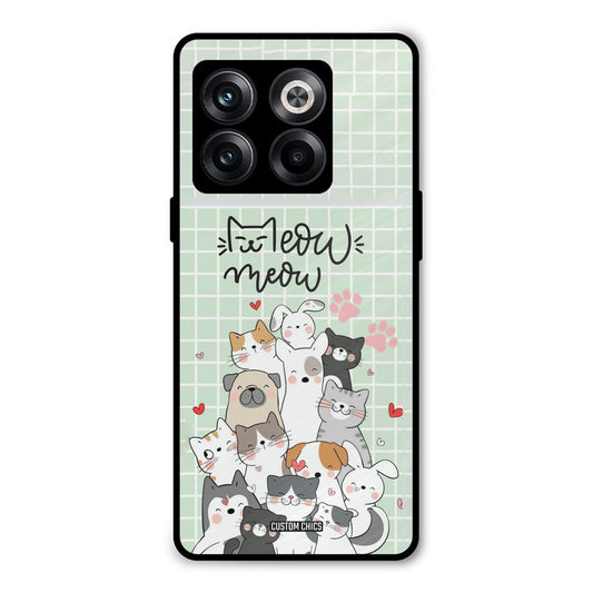 Meow Meow Oneplus 10T Mobile Back Cover - Cute PrintShield Case