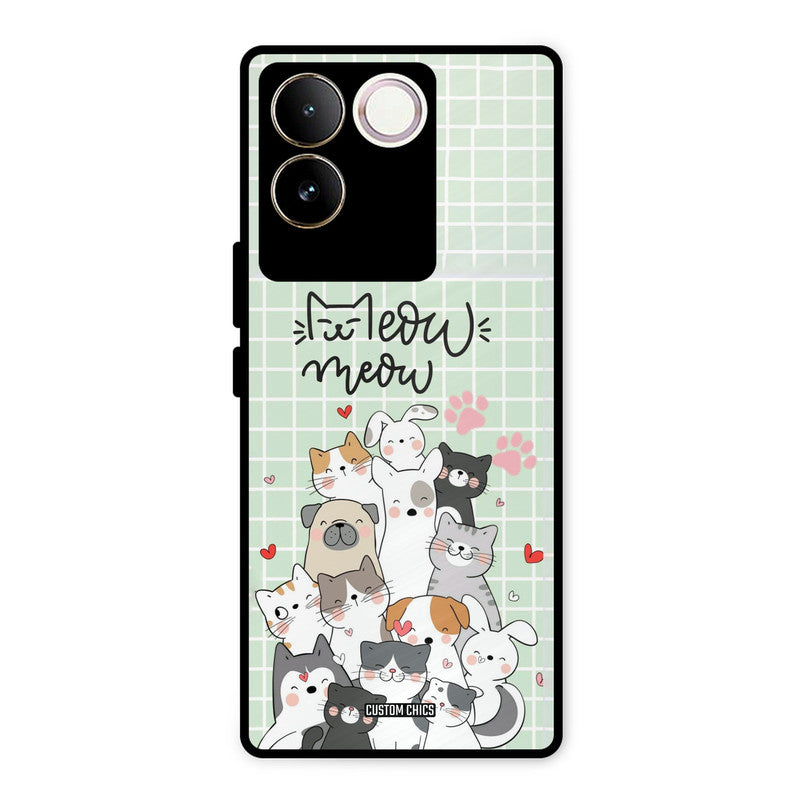 Meow Meow Vivo T2 Pro Mobile Back Cover - Cute PrintShield Case