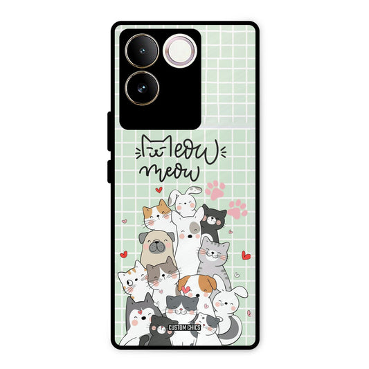 Meow Meow Vivo T2 Pro Mobile Back Cover - Cute PrintShield Case