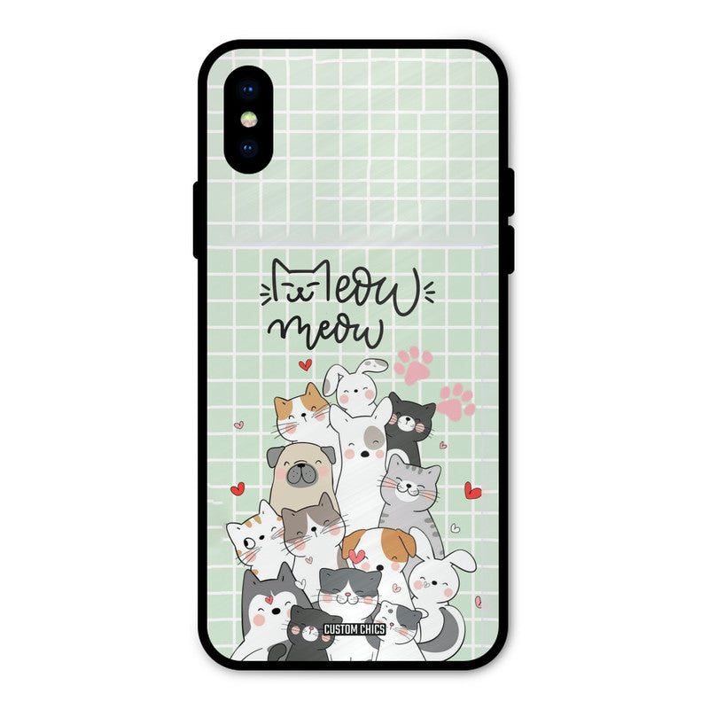 Meow Meow iPhone X Mobile Back Cover - Cute PrintShield Case