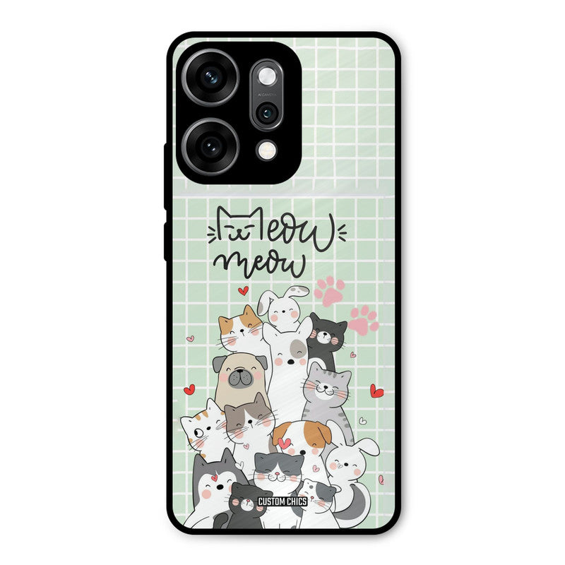 Meow Meow Oppo Reno 14 Pro Mobile Back Cover - Cute PrintShield Case