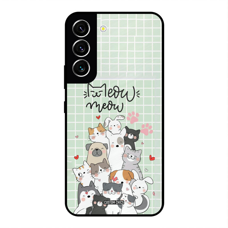 Meow Meow Samsung Galaxy S22 Mobile Back Cover - Cute PrintShield Case